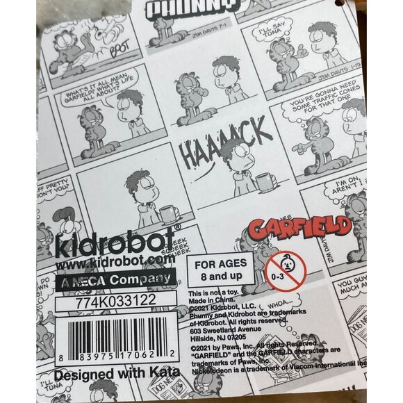 New w/Tags 2021 Karate Sitting Garfield Phunny Plush 8” Plush Kidrobot Tabby Cat - Picture 3 of 3